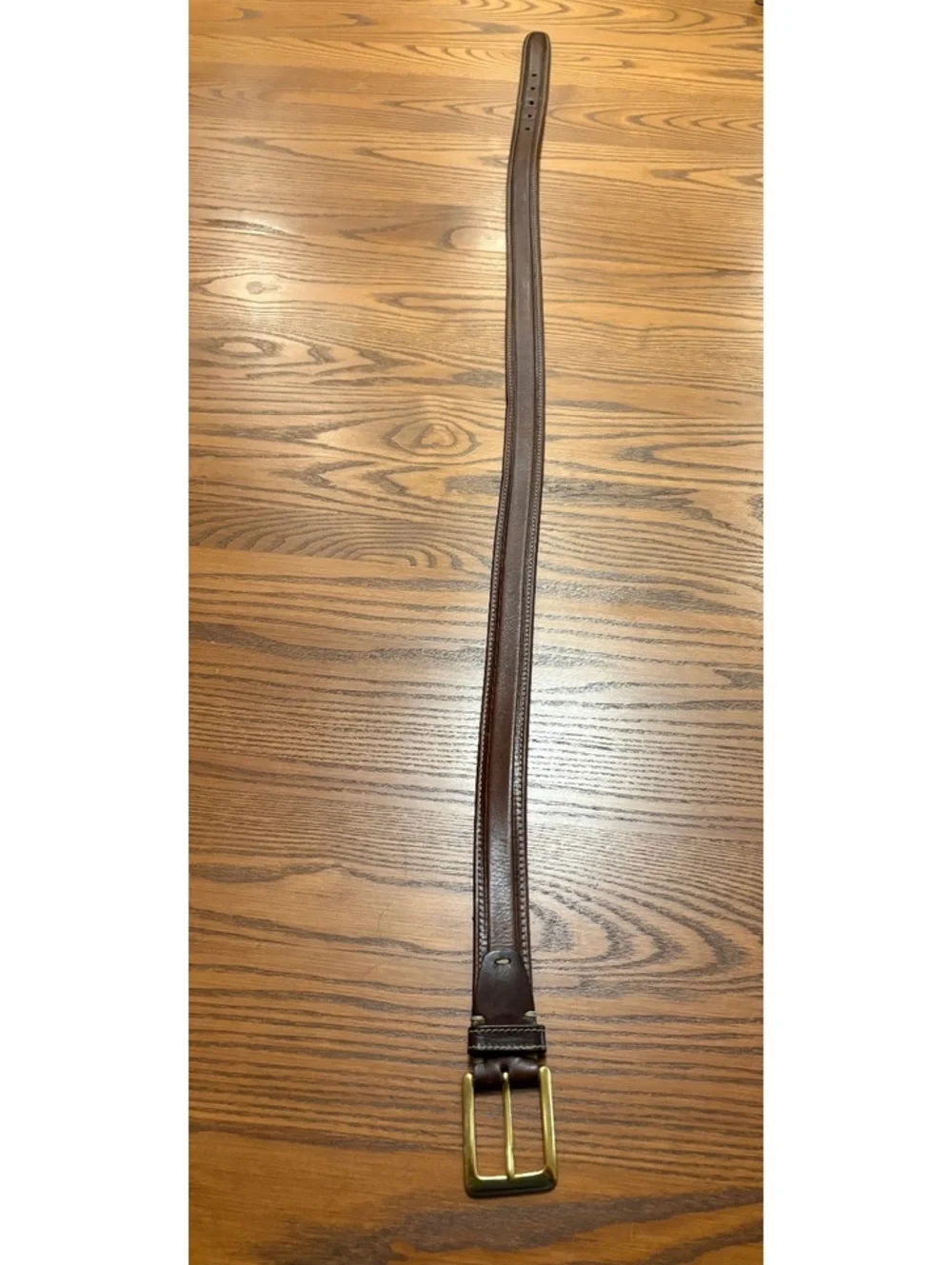 Cole Haan Brown Leather Men's Belt with Gold Tone Buckle, Size 36